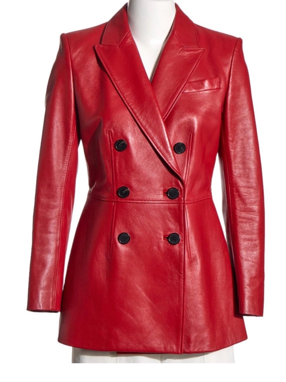 Alexander McQueen red leather jacket blazer